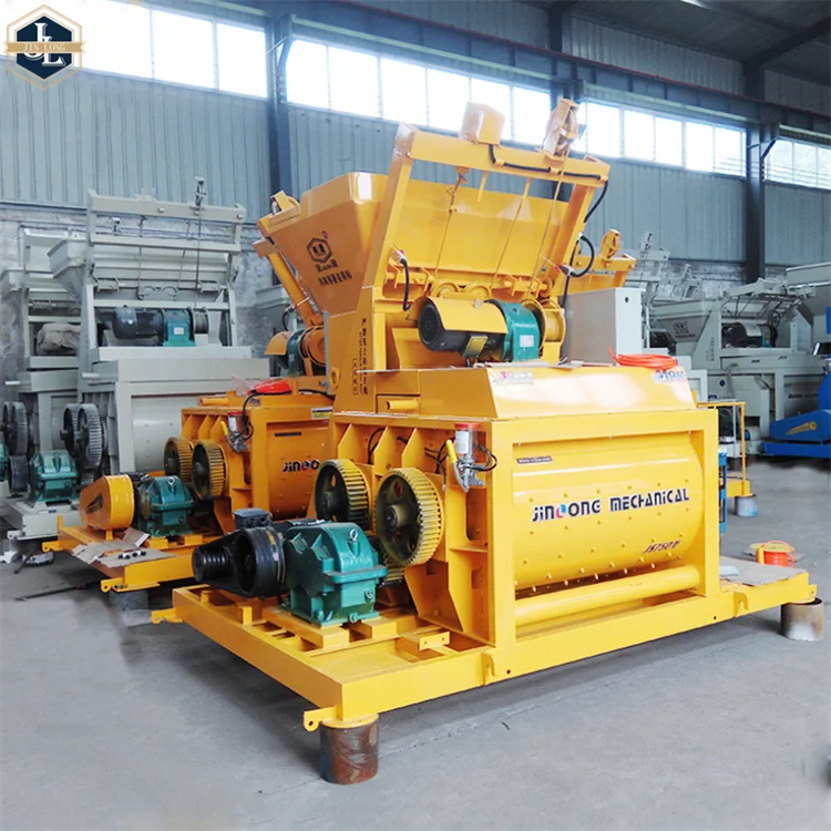 Concrete batching plant concrete cement ready mix double-shaft forced js 750 automatic concrete mixer