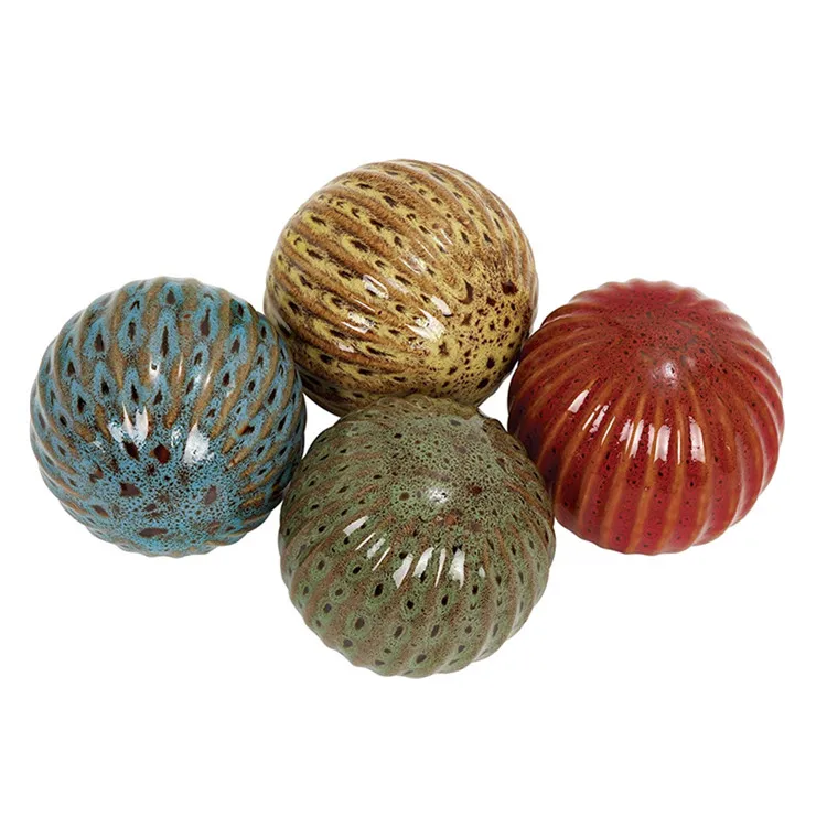 decorative ceramic balls red Ceramic Ball, 18.5 by 15.35-Inch, Set of 4