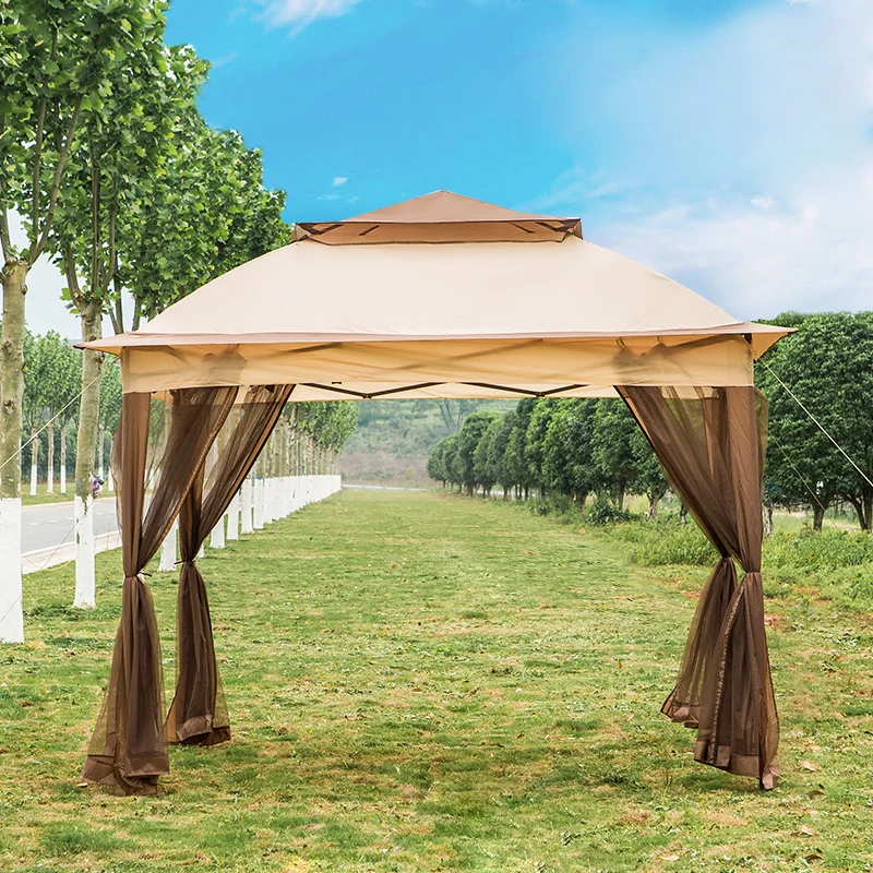 Heavy duty 20x20 party tent waterproof polyester gazebo aluminium 3x3m back yard shade canpoy with mesh