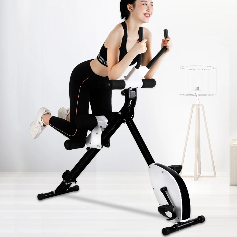 2 in 1 Home Use Portable Fitness Equipment Body Shaper Magnetic Stationary Bike Abdominal Exercise Crunch Machine