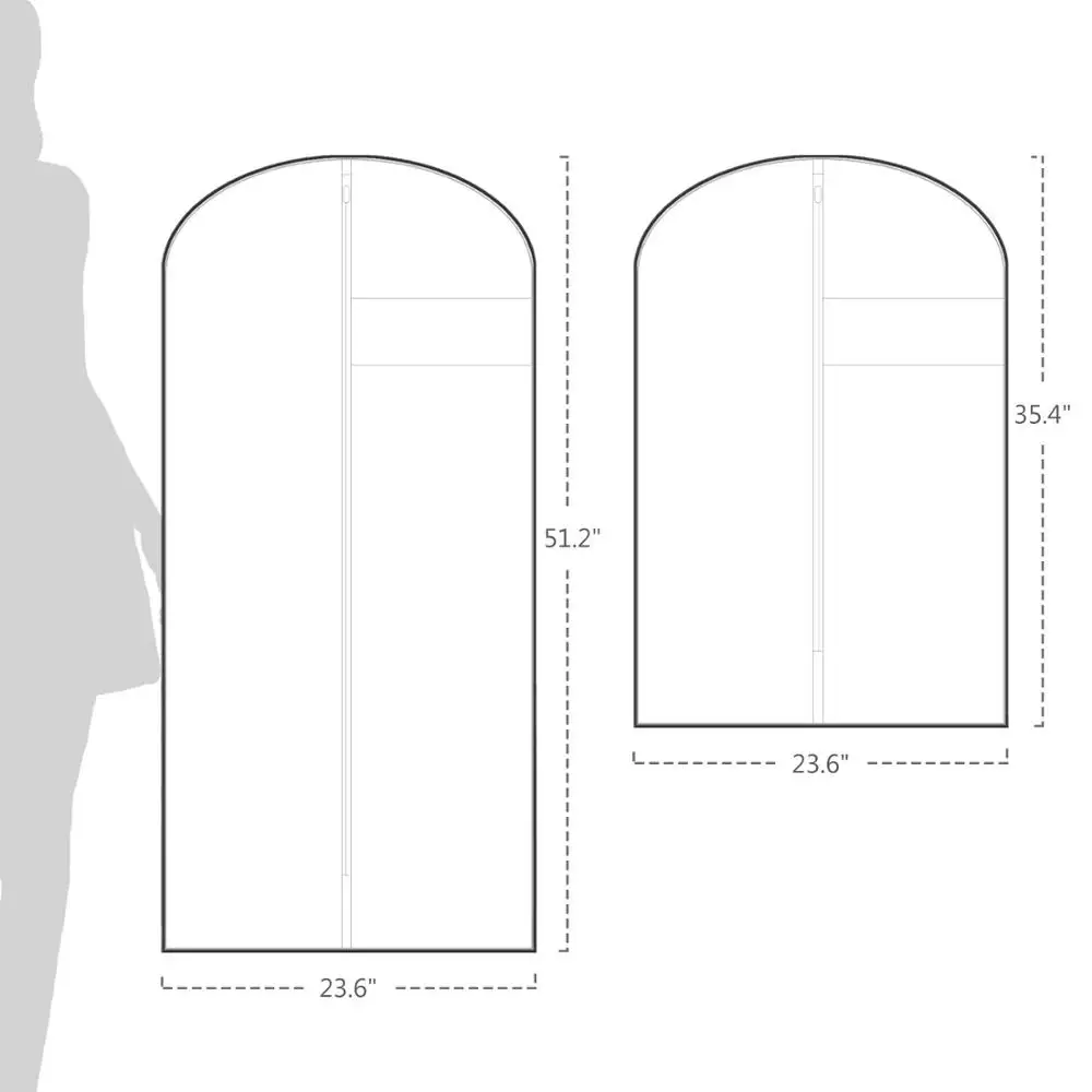 Dust-proof Mouldproof insect-resistant Light-grey  wedding dress cover bag suit bags with Zipper