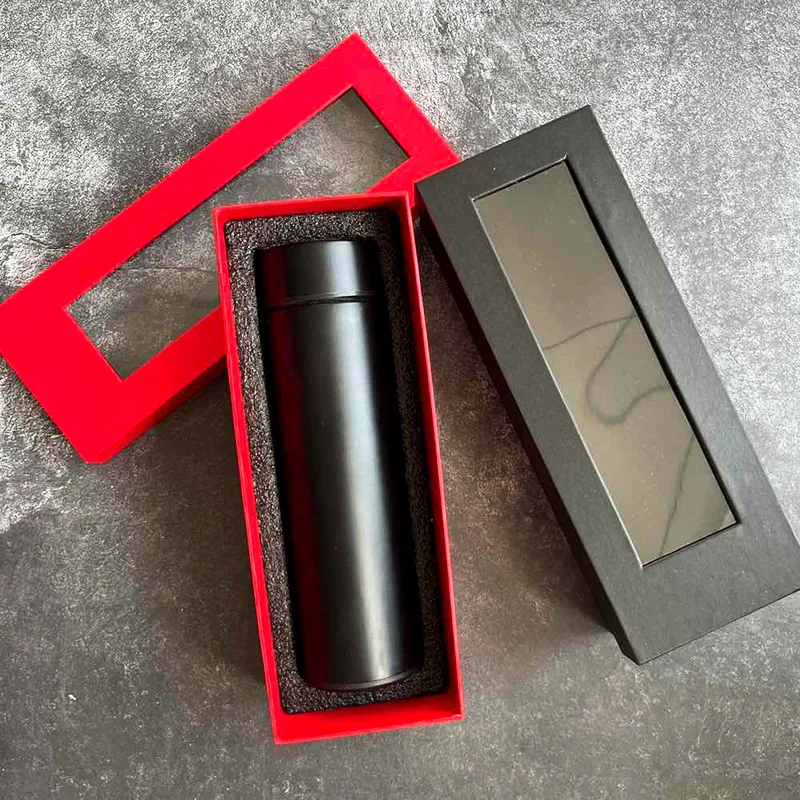 Thermos Cup Bottle Gift Box Cover Transparent Window Gift Holiday Companion Gift Packaging Box Printed Logo