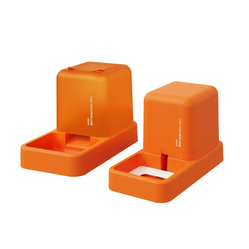 Wholesale Family Automatic Cat Feeder Pet Bowls Dispenser Stainless Steel Bowls Cat Dog Pet Feeder Automatic