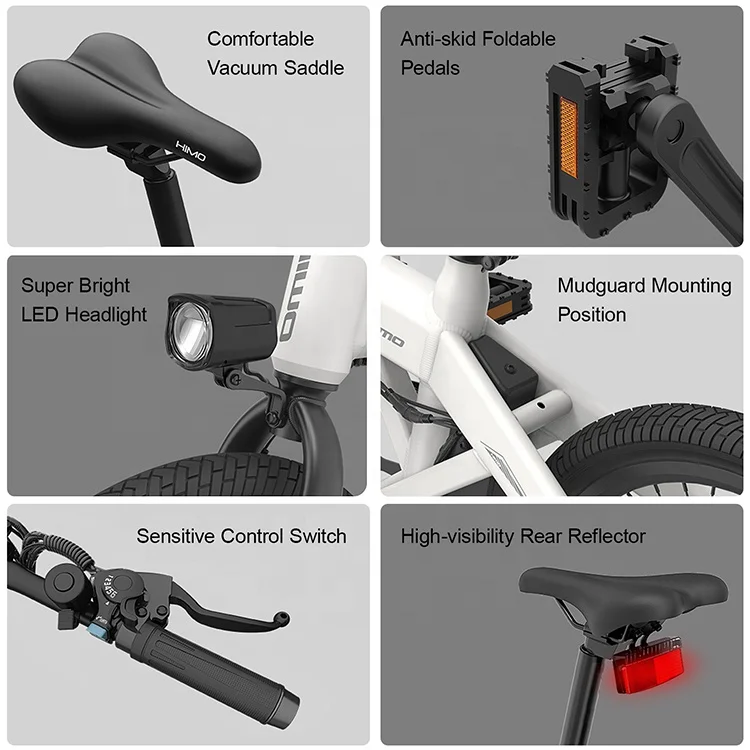  In Stock DDP Electric Bike 250W 20 Inch 80KM E Folding Bicycle Xiaomi Himo Z20 City