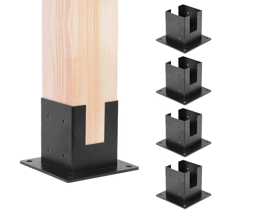 Custom Styles Heavy Duty 3-Way Carbon Steel 4x4/6x6/8x8 Black Pergola Bracket  Pergola Bracket Brackets