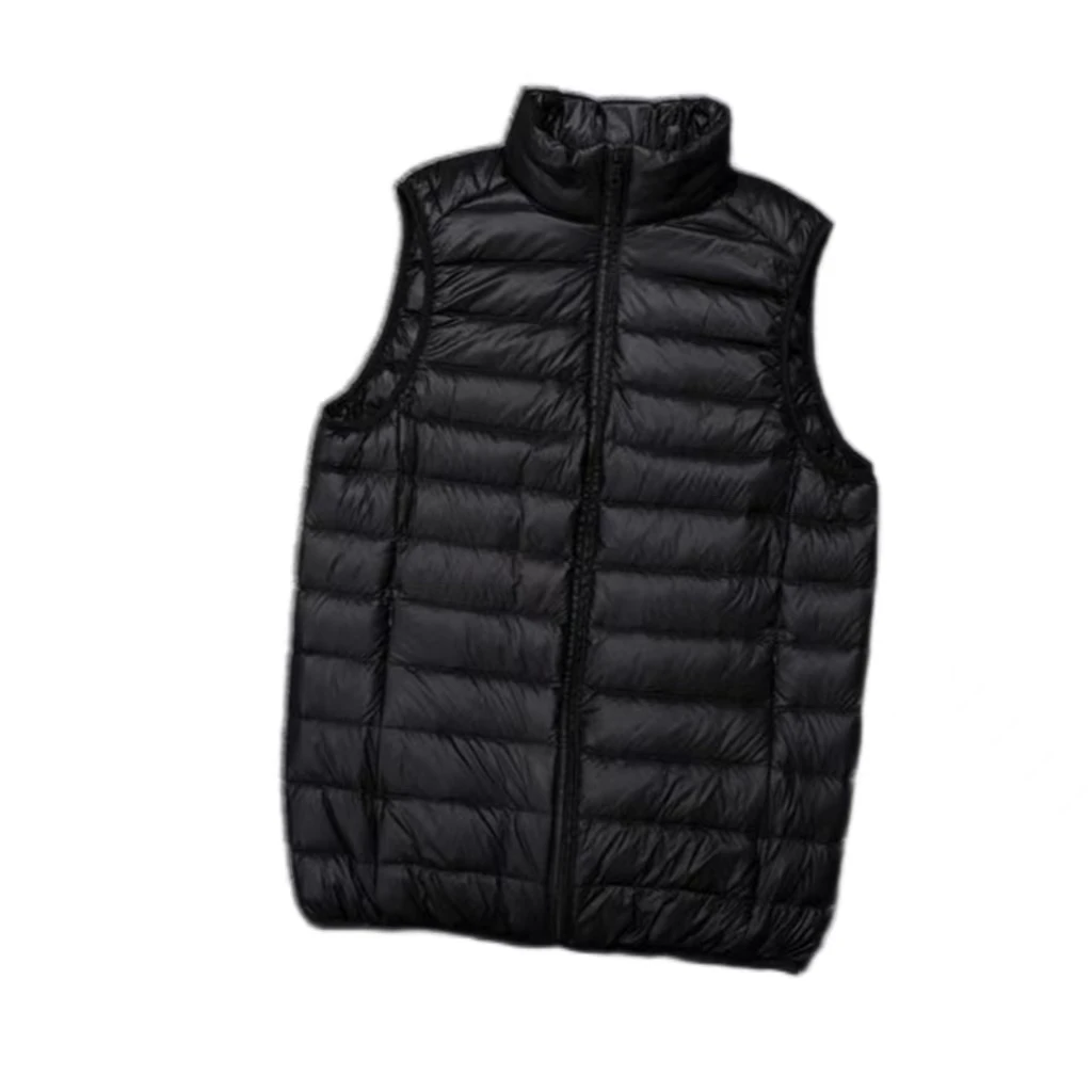 Hot sell vest wholesale fashion custom LOGO zipper button up winter jacket black quilted down puffer vest men