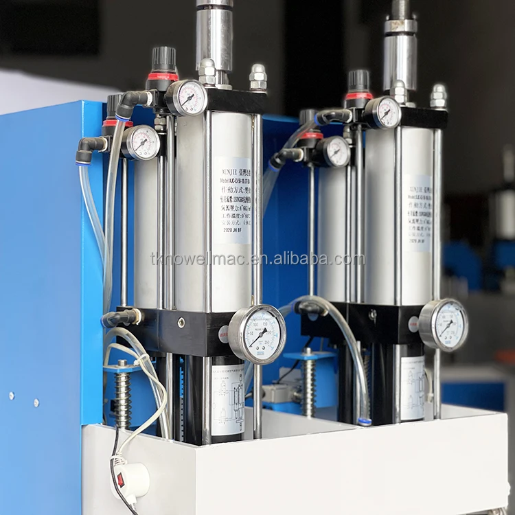 Manufacturers supply double-station pneumatic waist bag sole and upper fabric porous vamp punching machine