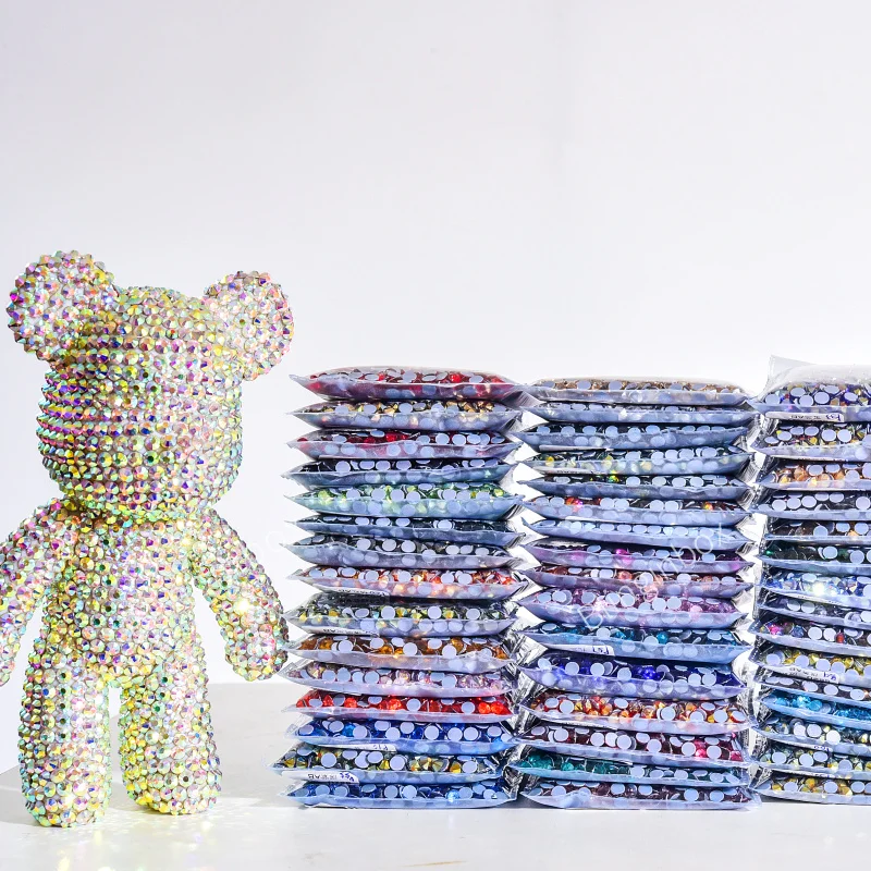 Wholesale Bulk Large Bag Glass Crystal Various Colors Sparkly Hot Fix Rhinestone For Clothing