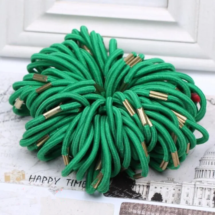 custom Width Rubber Bands Solid Hair Bundles Ponytail Holder Elastic Hair Ring For Girls