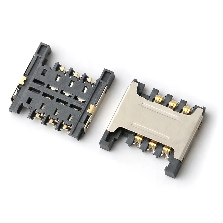 micro sim card socket 6Pin push push memory sim card connector 2.4h Edge micro sim Card Connector