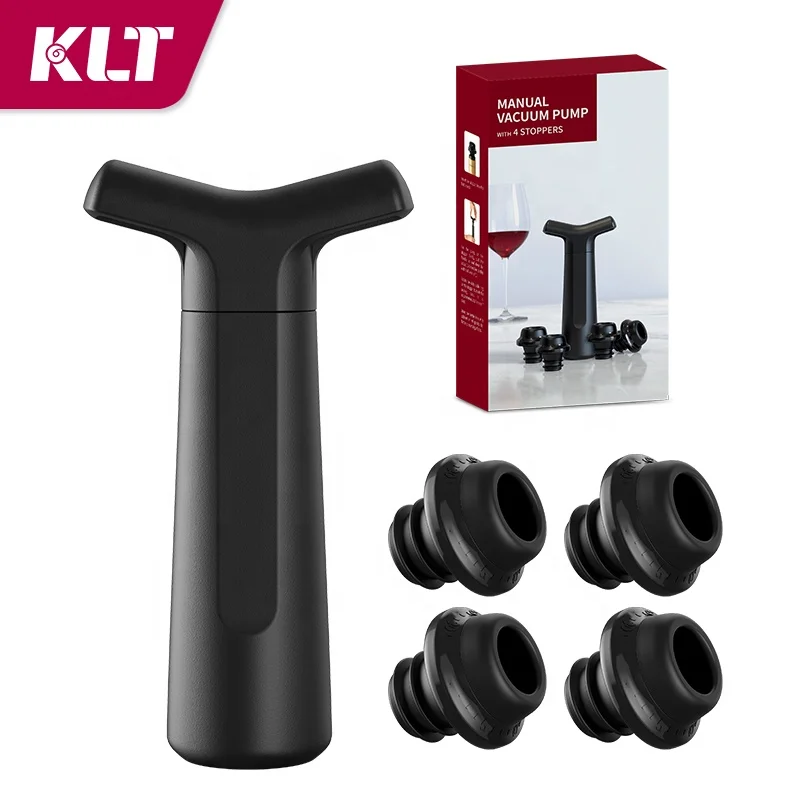 Cheap Wine Accessories Gift Wine Saver Pump with 4 Vacuum Stoppers for Keeps Wine Fresh