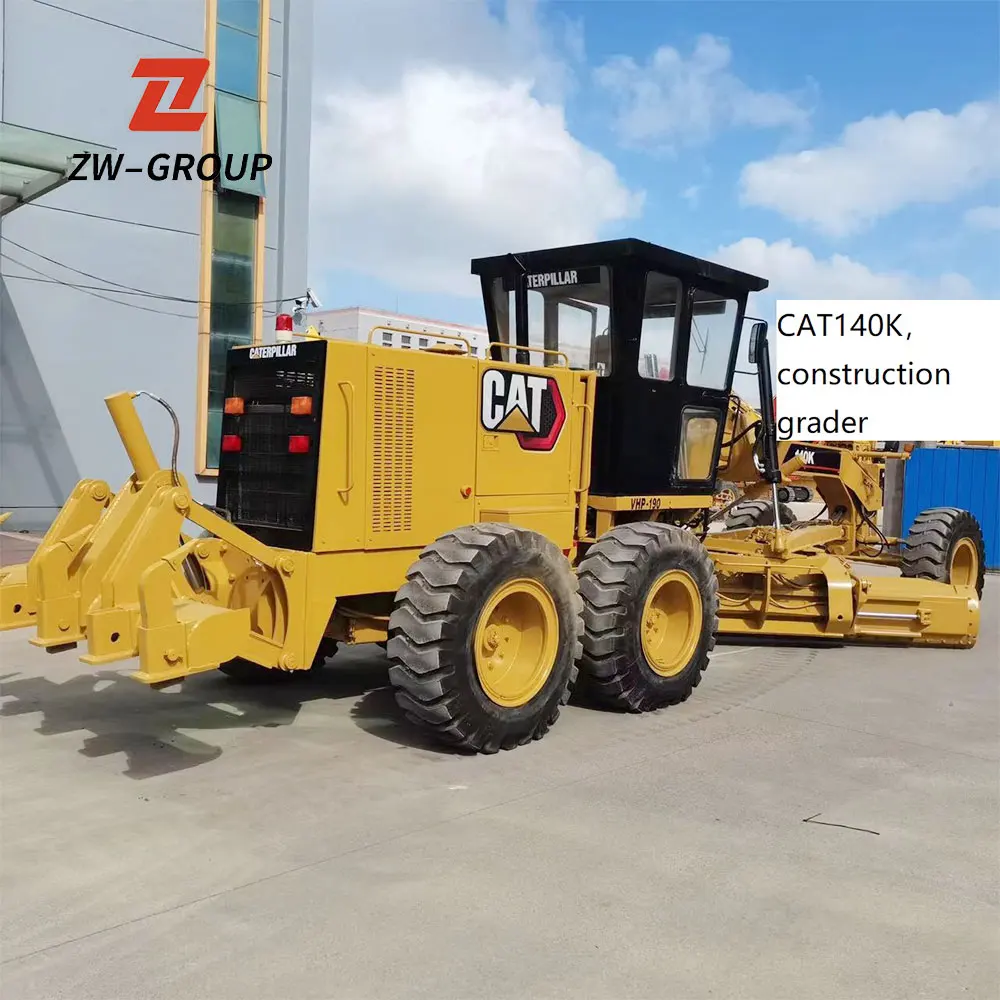Used Caterpillar 140H 140G Motor Grader Original construction equipment CAT 140K Motor Grader