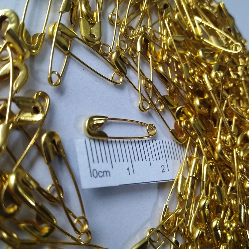 gold decorative 19mm u safety pins