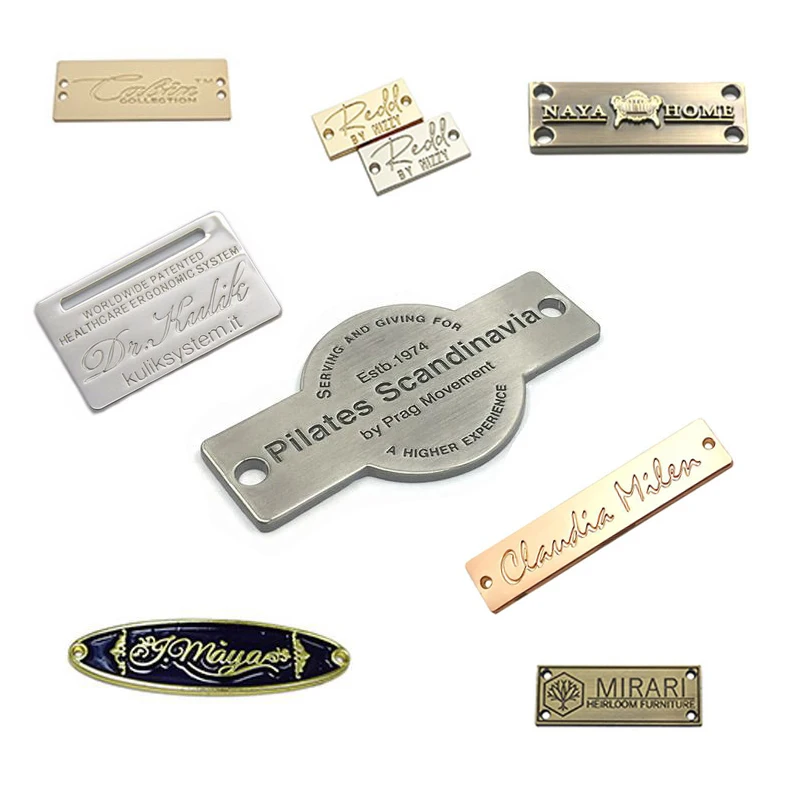 Customization vintage metal label plate metal clothing tag custom