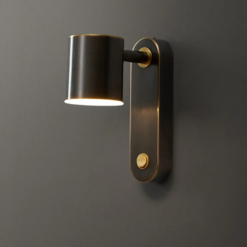 Modern interior bedroom living room bedside decoration wrought iron wall lamp light with switch wall light