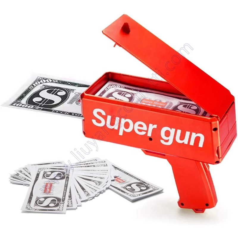 Cash Cannon Money Gun Make It Rain Shooting Spray Props Dollar Toy for Kids Adults Crazy Party Wedding