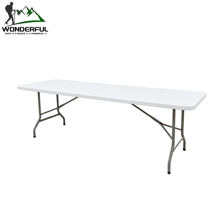 Outdoor portable folded 8ft 6ft round rectangular desk oem picnic party kitchen folding tables and chairs sets for events
