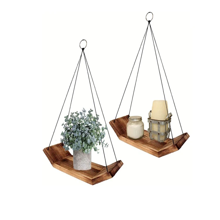 Wood floating shelves set of 2 solid wooden hanging shelves farmhouse decor wall decor for bedroom boho
