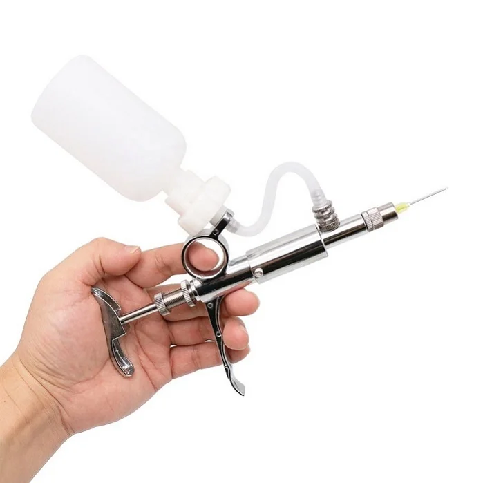 5ml Plastic poultry automatic dose syringe stainless steel continuous poultry gun/injector/syringe for veterinary