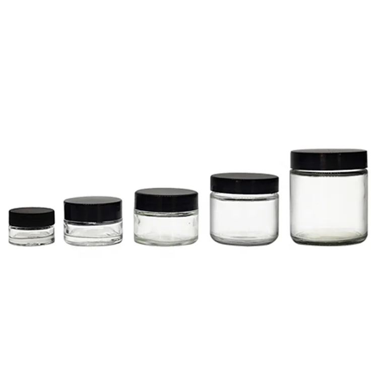 
2020 Amazon top seller Round Mini Glass Containers 5ML 9ML Glass Wax Jar Concentrate Dabs 