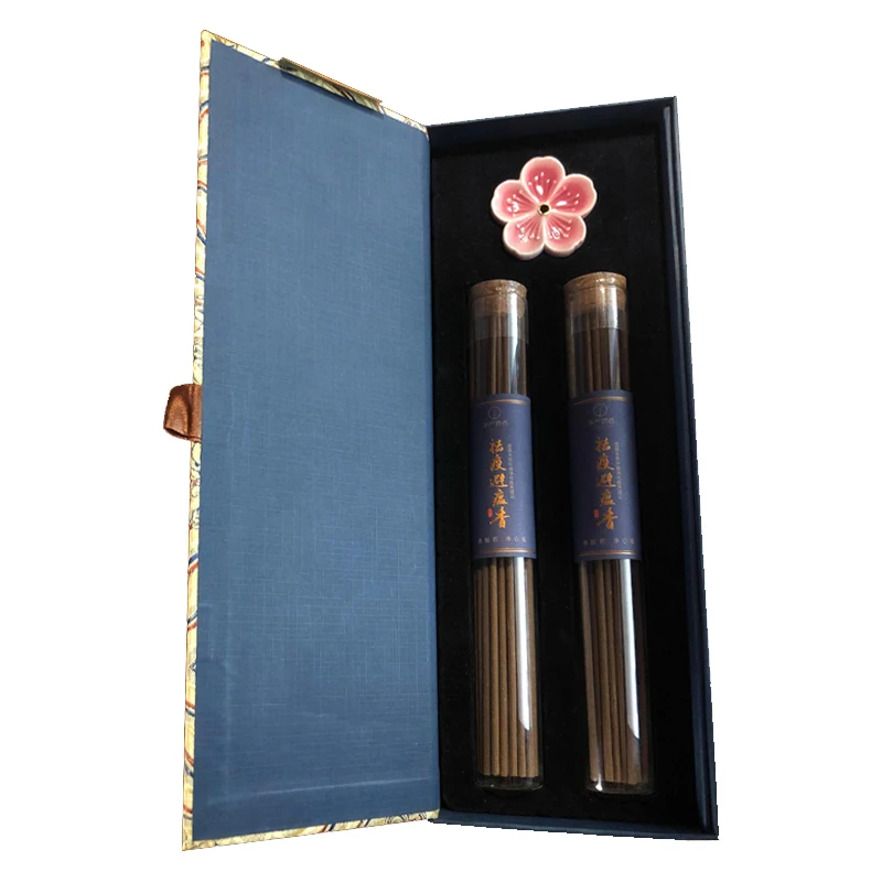 High Quality 3.5mm Diameter Joss Incense Stick High End Gift Box Burning Incense Sticks With Ceramic Holders For Yoga Meditation
