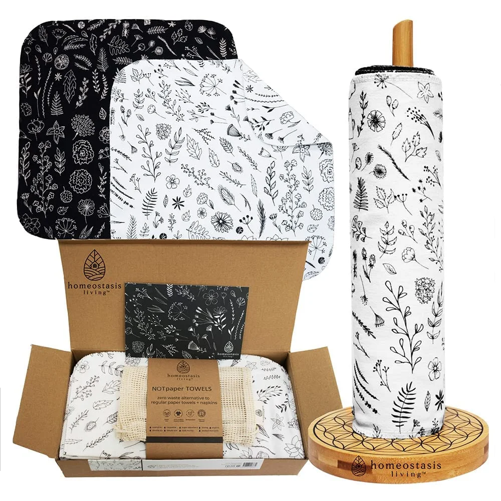 Сделанные на заказ хлопковые фланелевые многоразовые бумажные полотенца в рулоне моющиеся альтернативные бумажные полотенца бамбуковые безбумажные кухонные салфетки