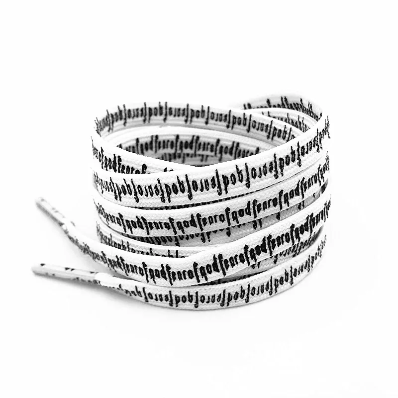 Yrunfeety Custom Shoe Laces Print Fear of God Printed Shoe Laces 8MM custom Printing Shoe Laces 70-160CM for Sneakers