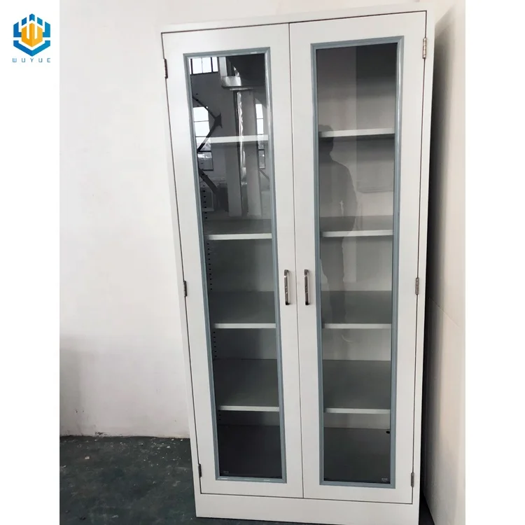Chemical laboratory furniture two door cupboard reagent tall storage cabinet