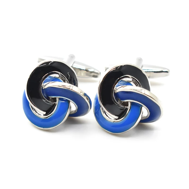 Wholesale New Arrival Blue Love Knot Premium Cuff links Custom Mens Unique Business Suit Shirt Wedding Tuxedo Trendy Cufflinks