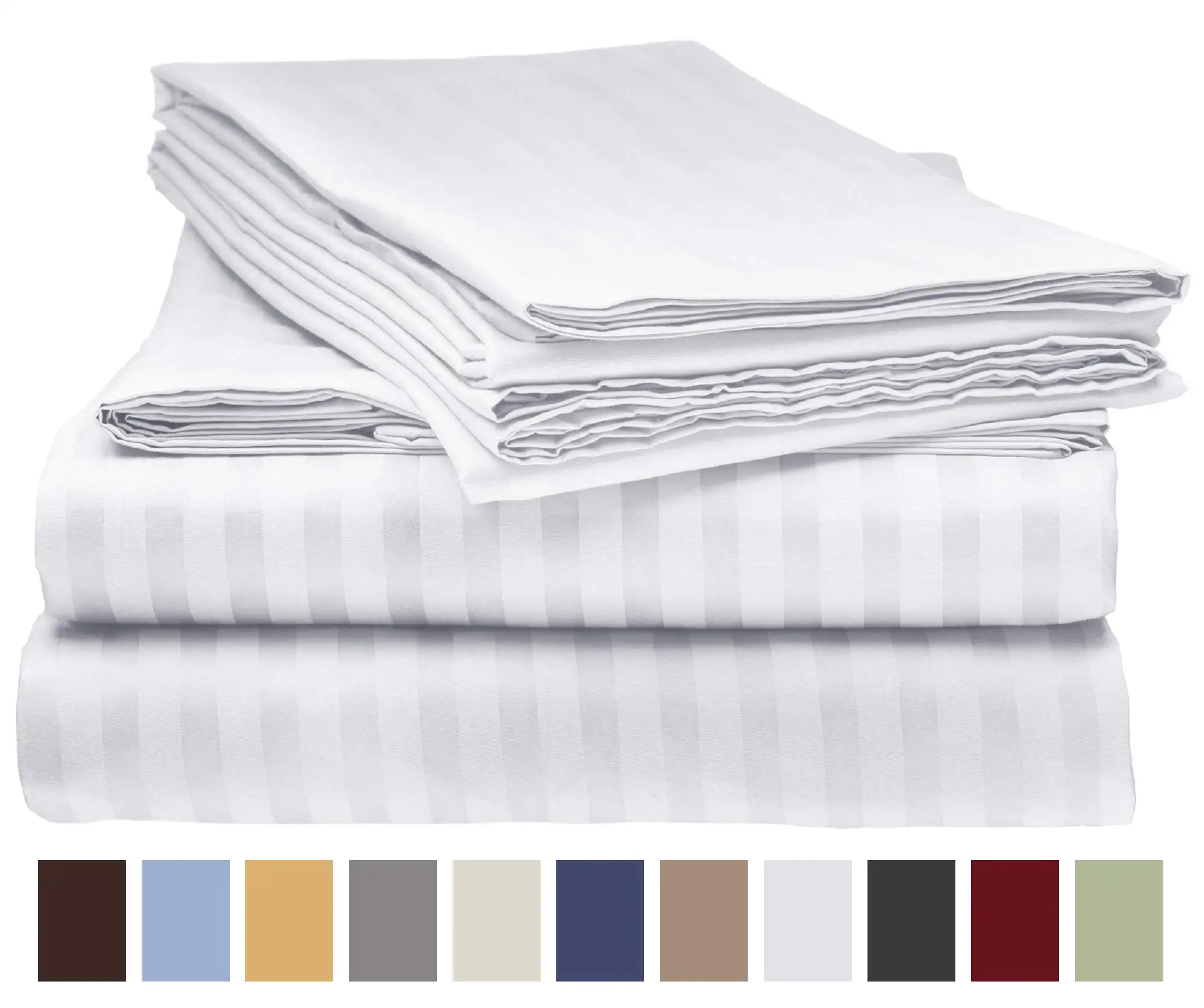 customized 100% cotton 300TC color hotel quality stripe hotel bedding sheet bed sheet flat sheet for hotel and spa used