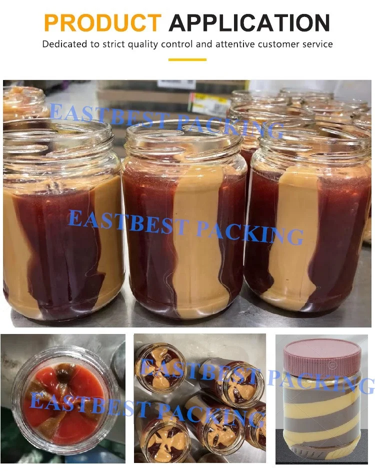 glass jar chocolate swirl peanut butter duo spread filling machine filler