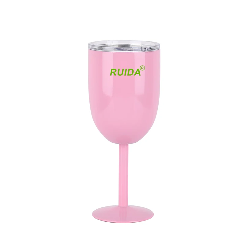 Wholesale Double Wall Stainless Steel Wine Glasses with Lid , Champagne Wine Glasses