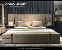 Italy Style Modern Luxury Bedroom Top Genuine Leather Wedding  Beds 1.8 m Double Bed