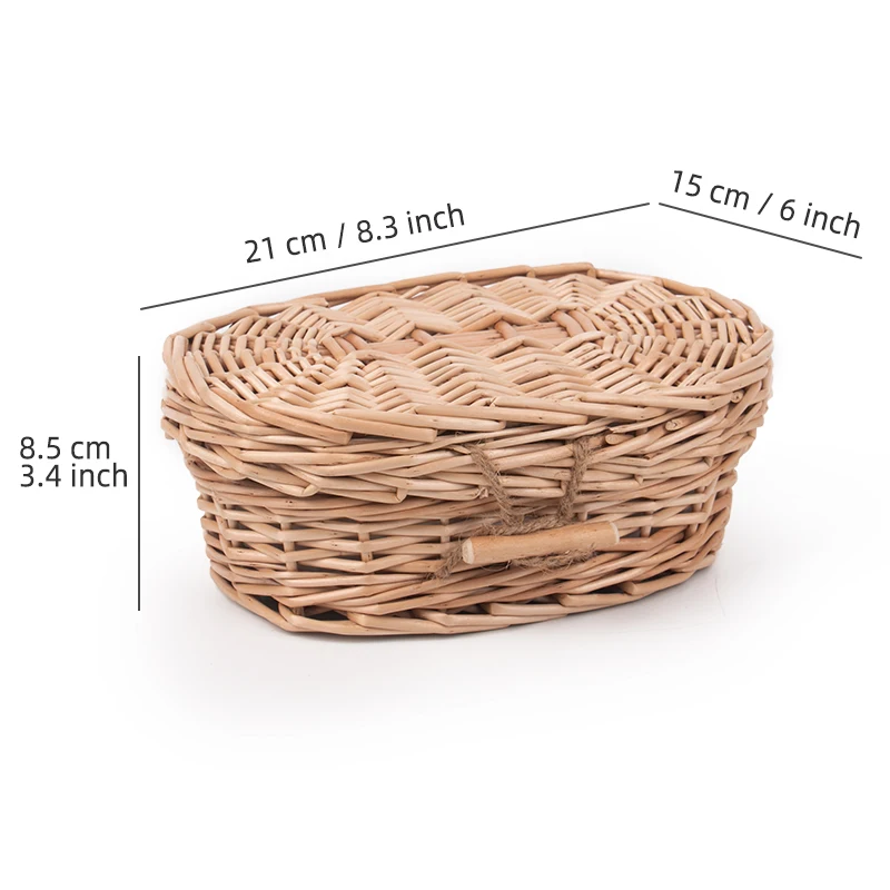 Small Animal Funeral Mini Biodegradable Rattan Casket Hamster Coffin For Pet Cremation wicker and willow animal coffin
