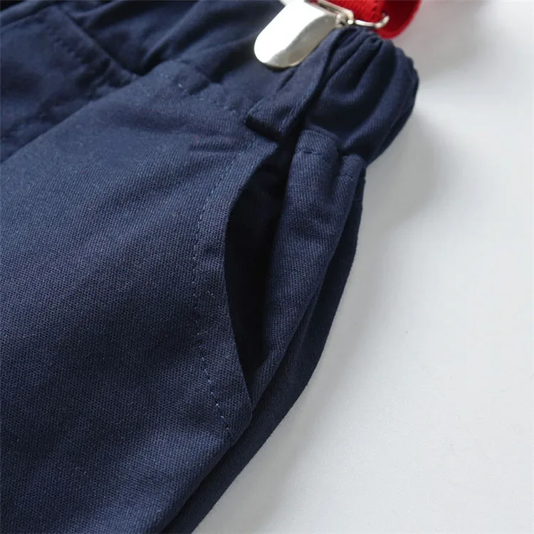 
Boys Formal Clothing Sets Shirt + tie + suspender trousers baby boys gentleman suit kid boy clothes set 