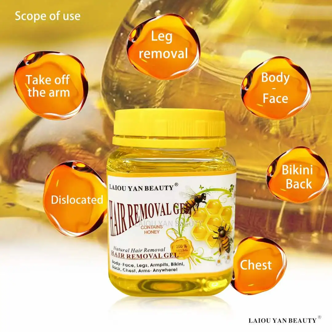 Private Label Warmer Quickly Removing Body Wax Gel Hair Removing 300g Natural Honey Depilatory Hair Wax