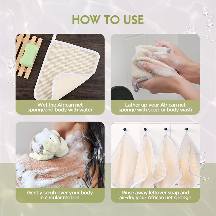 Soft Africa Net Popular Rip-resistant Bath Washcloth Nylon Body Wash Cloth Body Exfoliating Shower Towel For Scrub Your Back