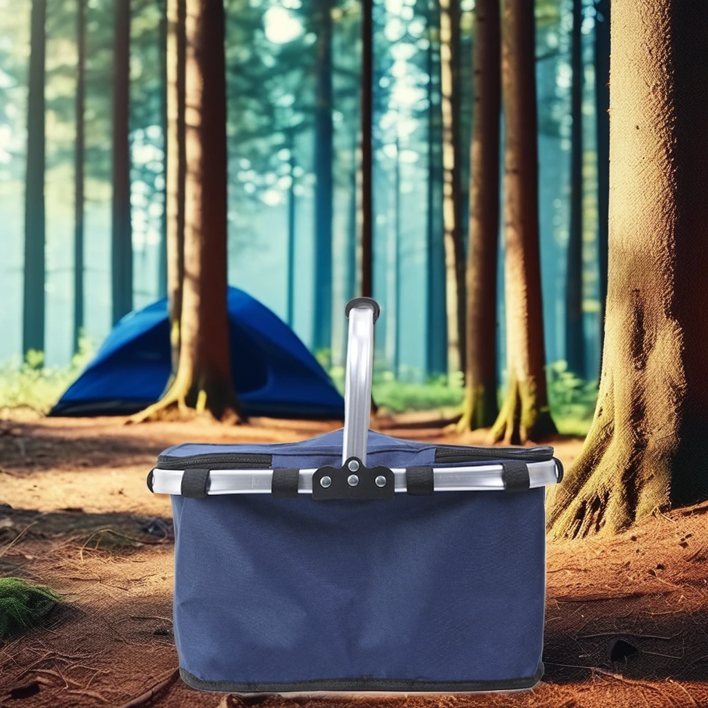 High Quality 600D Oxford Foldable Insulated Picnic Basket For Beach Summer collapsible picnic cooler bag