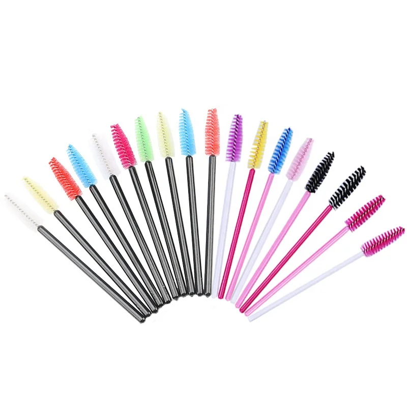 Plastic Eyelash Brush Mascara Wand Multi color Lash Brush Colorful Brow Comb Eyelash Extension False Strip Eyelashes With Box