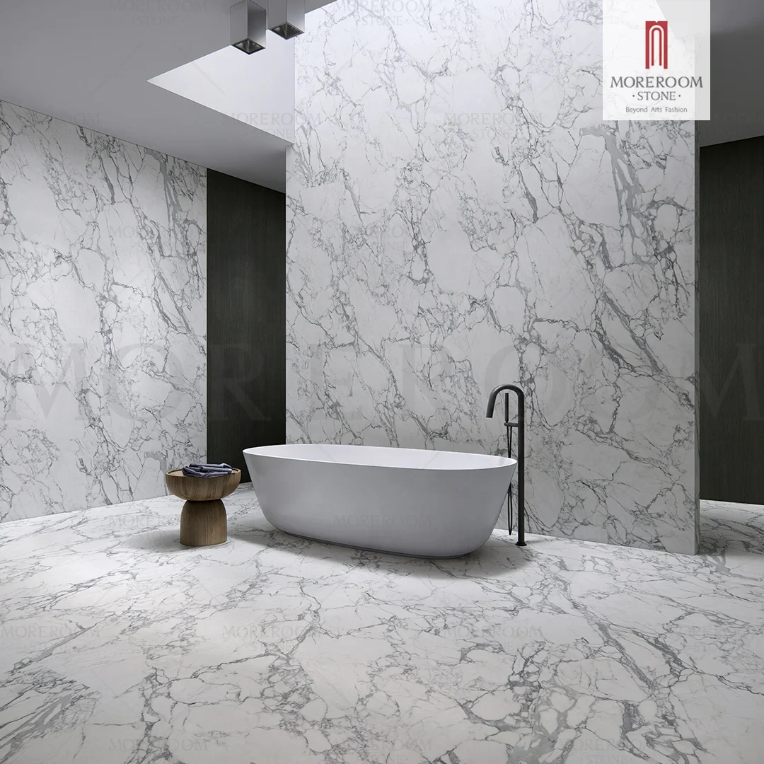 Statuario 1200*2600mm Porcelain Polish Glazed Slab Tile For Living Room Bathroom Hotel Project