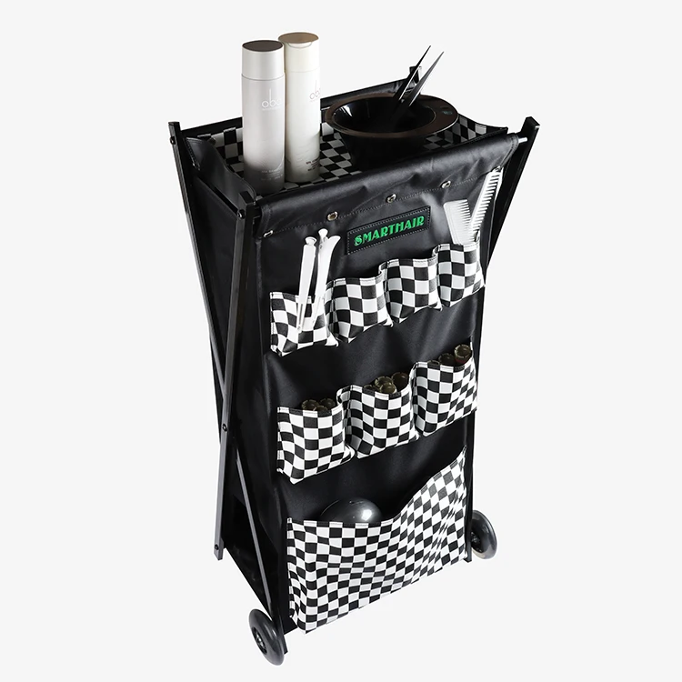 Custom Beauty Spa Equipment Hair Shop Organizer Cart Folding Service Tray Salon Trolley