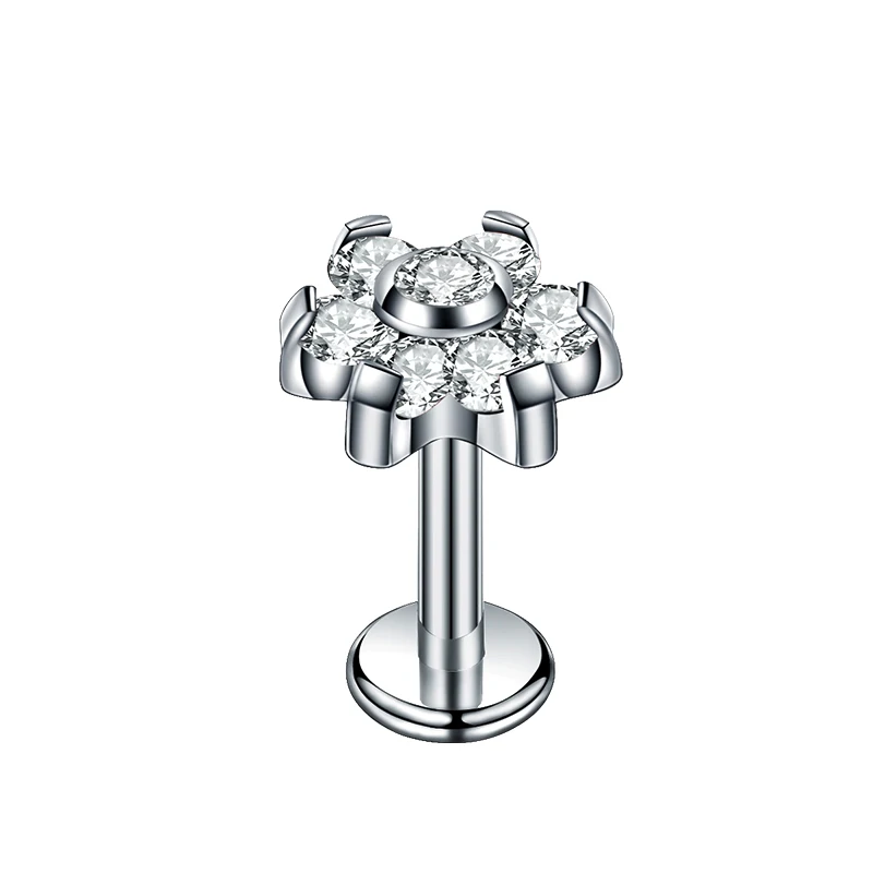 Chinese Manufacturer Titanium Piercing Shinny Zircon Seed Bead Stud Earrings