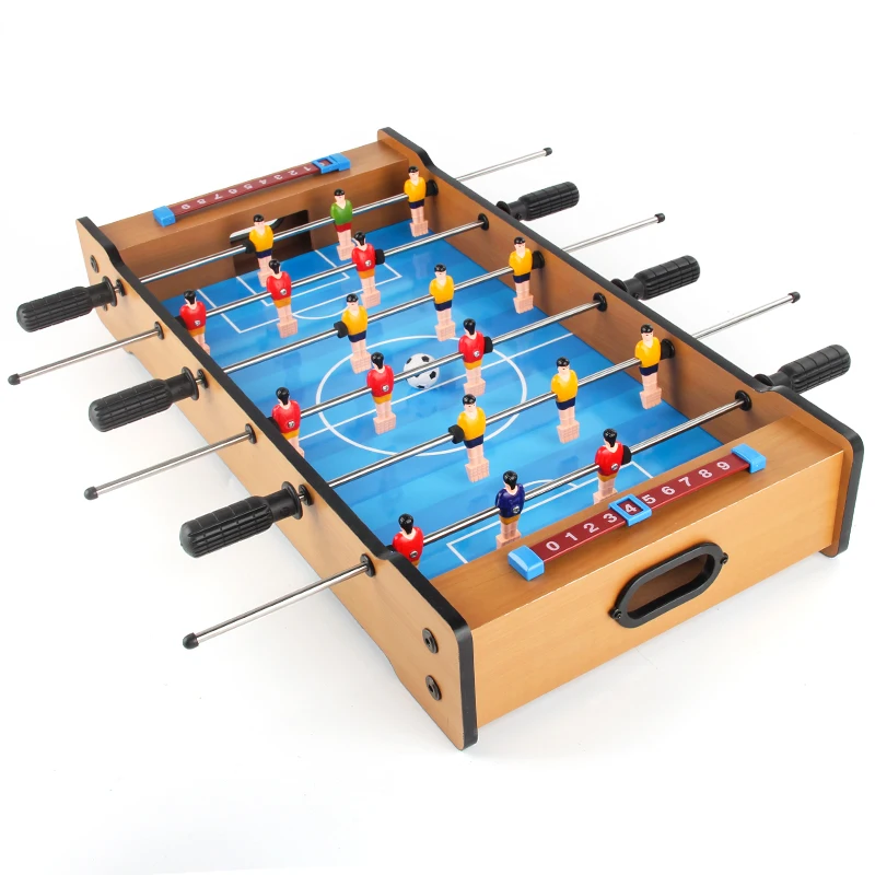New Style 2 in 1 Ball Table Foosball & Hockey Tabletop Ball Games Wooden + Plastic Soccer Table Mini Szie