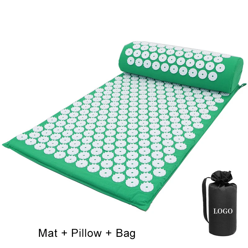 Acupressure Mat Massage Pillow Set Neck Foot Back Massager Cushion Pad Yoga Mat with Needle