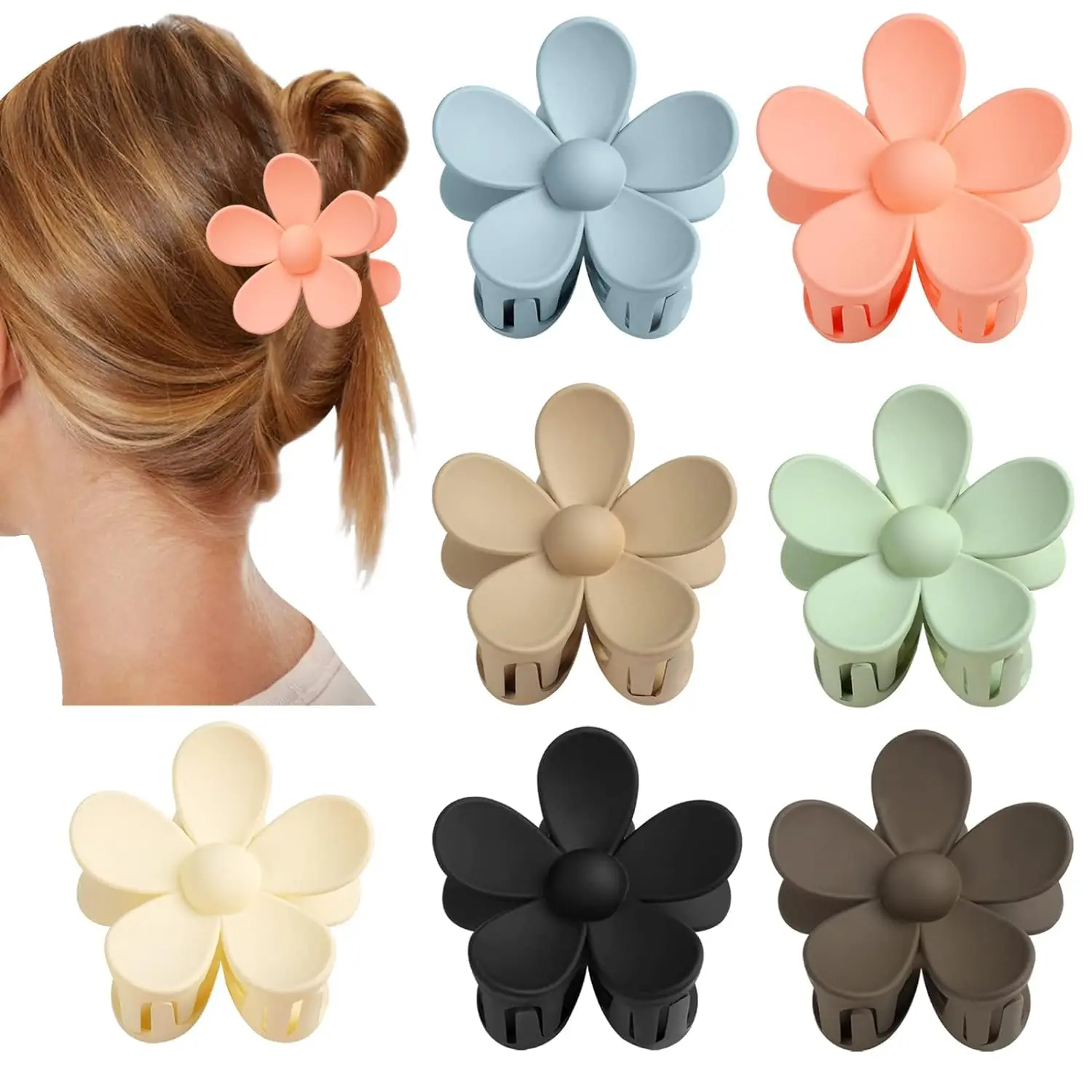 Korean flowers summer new candy color catch clip Girl simple transparent jelly shark hair clip female resin hair claw clips