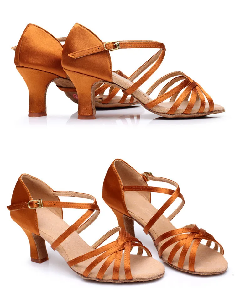 
lady latin shoes,children girls satin dance soft sole medium heels dress shoes 34-41# 
