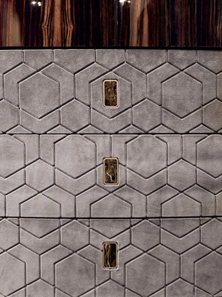 High-end Luxury Design Italian Leather Art Console Table Chest Of Drawers Bedroom Storage Drawers