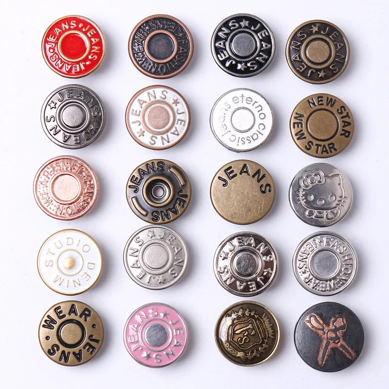 Metal button denim jeans button men and rivets jeans button with logo