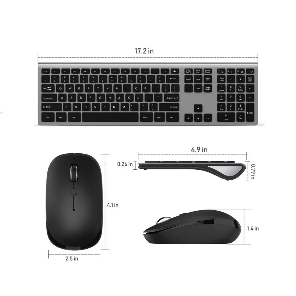 
Wholesale Full Size Quiet US Slim 2.4GHz Wireless Keyboard and Mouse Combo for iMac 