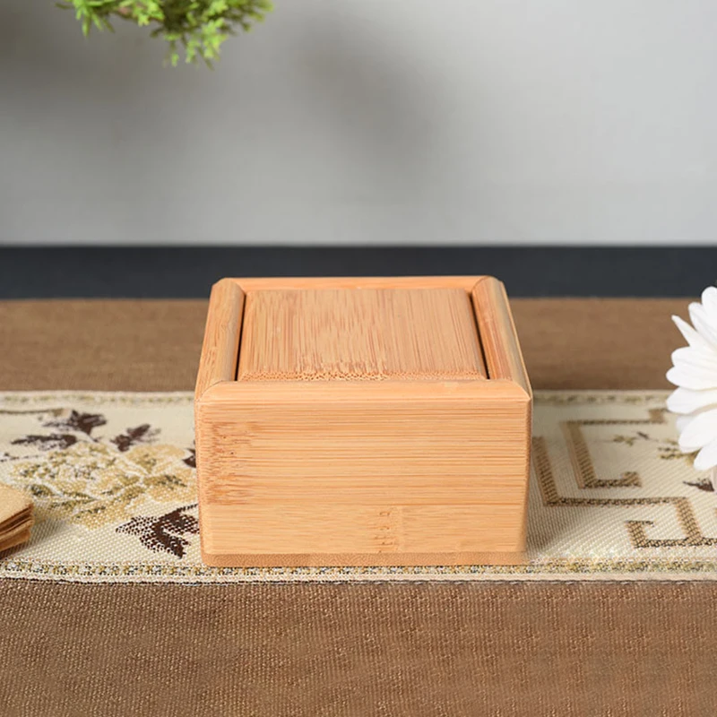 Storage box bamboo varnish finished small gift package box with sliding lid custom logo
